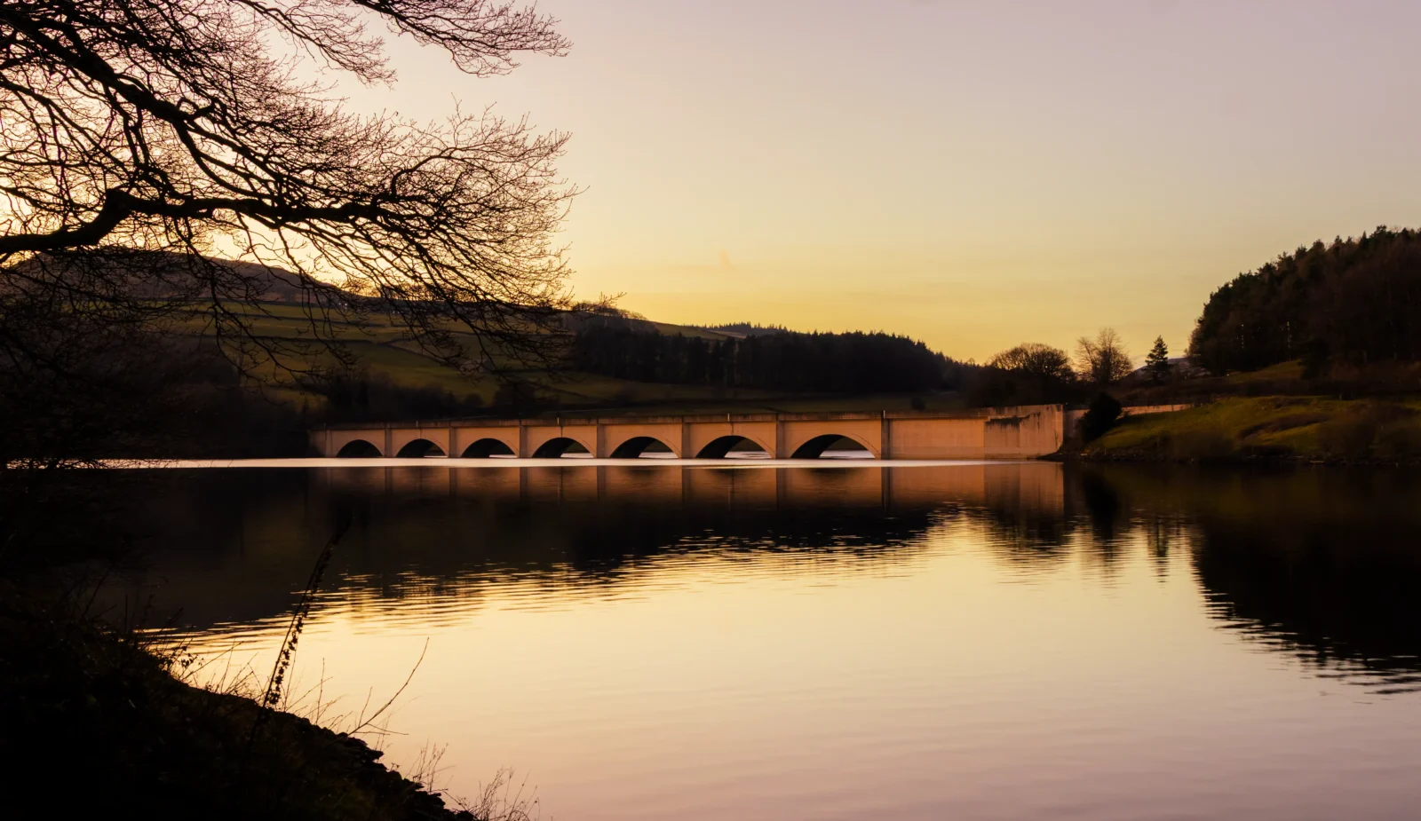 Derwent Reservoir Bridge Sunset | Peak District | Landscape Print