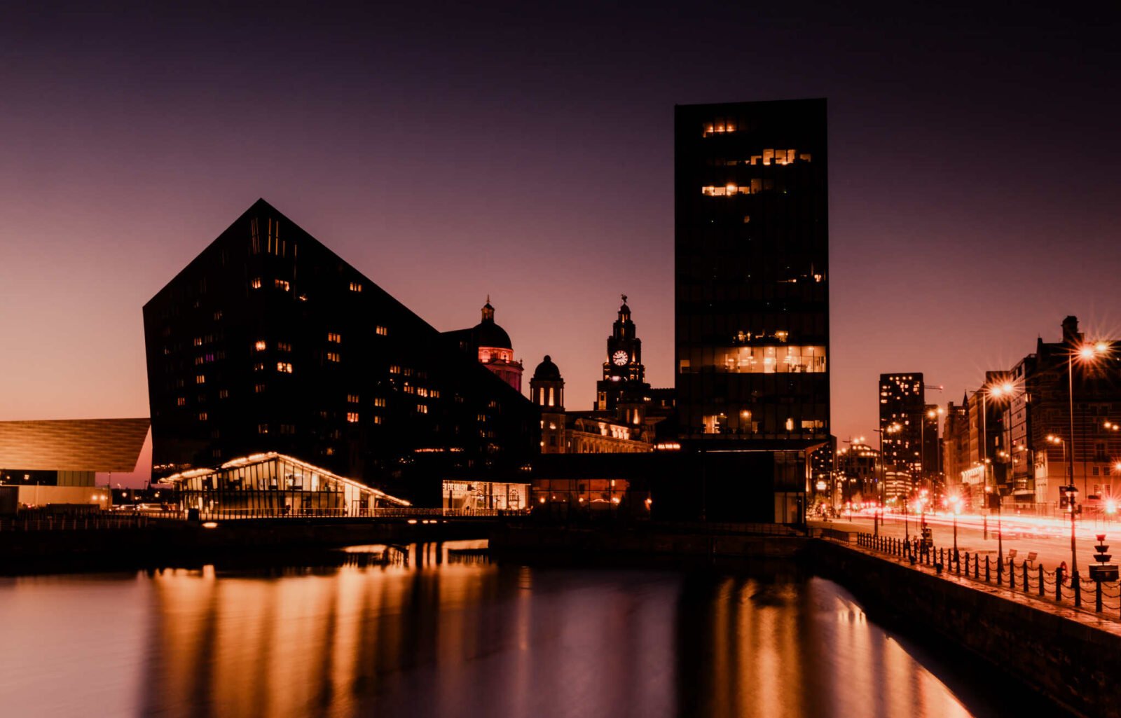 Liverpool Pier Head at Sunset| Cityscape Wall Art Print