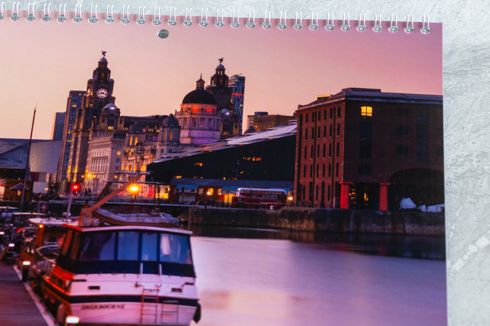 Close-up showing the gallery-quality printing of a Liverpool cityscape
